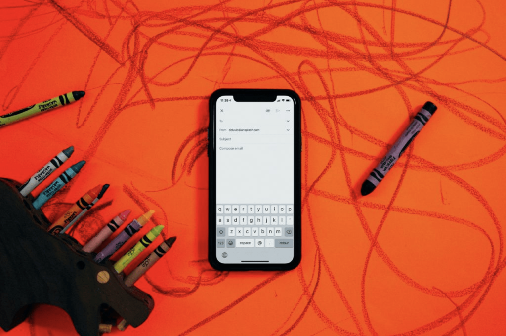 iphone with crayons