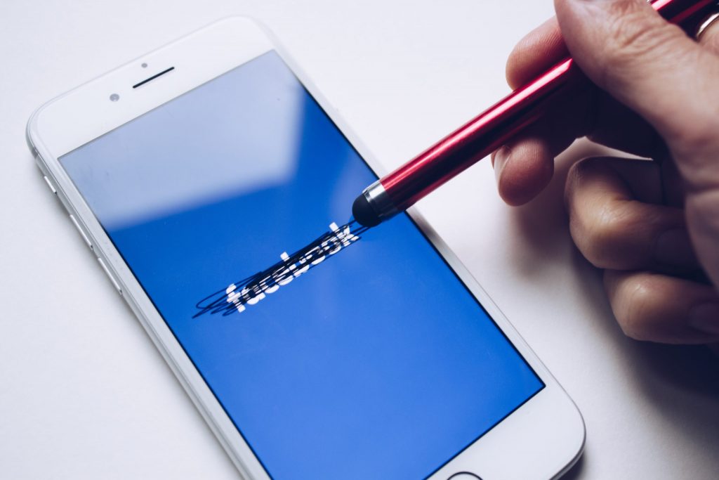 Facebook social media screen