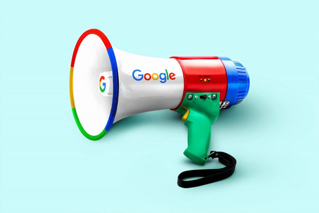 Google logo loud speaker