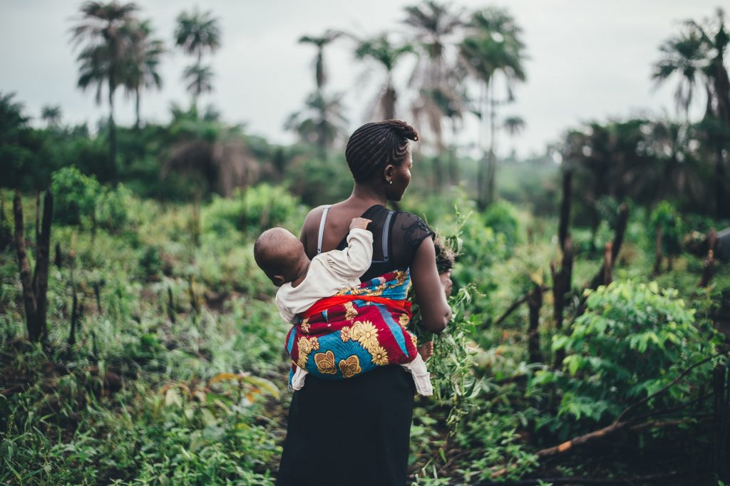 woman with child in developing country