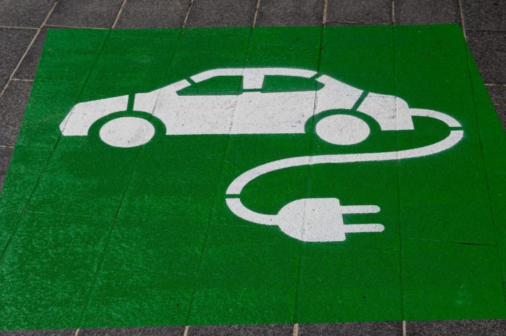 Electric car charging sign